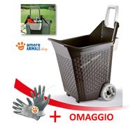 Bama KART Carrello con ruote 76 LT - CACAO / MUSCHIO - Carriola Giardino Legna