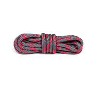 Bama Lacci Outdoor Rotondi in Poliestere per Scarponi da Trekking, Escursionismo e Lavoro - Resistenti, Colore Durevole e ad Alta Resistenza - 1 Paio (Grigio-Rosso | 120 cm - 6 a 8 paia di occhielli)