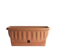 Bama Nassestop S18 Natura - Fioriera da Balcone con piattino, 60 cm, Colore: Terracotta