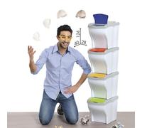 3PATTUMIERE RACCOLTA DIFFERENZIATA POKER 4PEZZI BAMA SECCHIO SPAZZATURA IMMONDIZ