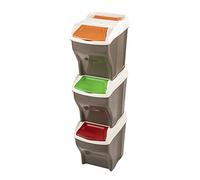 Bama - Pattumiera Impilabile Tris - Multicolore - Misure 30x40x37,5h - Capacità 27 Litri