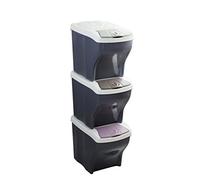 Bama Poker Tris - Pattumiere per la Raccolta differenziata, Modulare, 20 L, Colori assortiti, 28 x 40 x 31 cm, Set di 3 contenitori