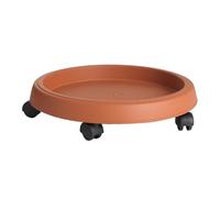BAMA SOTTOVASO Tondo con RUOTE in PLASTICA TERRACOTTA Fioriera Giardino esterno