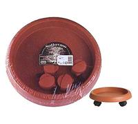 Bama Sottovaso, in Polipropilene, Rotondo, con rotelle, Ø 25 cm, Terracotta