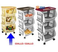 Bama TIDY Carrello 3 scomparti con ruote e piano d'appoggio → 3 Colori a Scelta