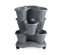 SET VASO 'TRIFOGLIO' Ø cm 40xh.51 Lt. 6 - grigio BAMA