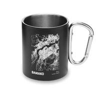 Bamako Mali Blueprint City Map Tazza in metallo Moschettone, Tazza da campeggio