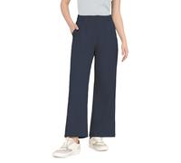 Bamans Pantaloni da donna da lavoro, larghi, in tessuto, eleganti, larghi, a vita alta, elasticizzati, con tasca, Blu scuro, XL