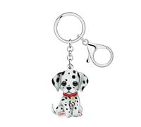 BAMAY Acrilico Carino Dalmata Portachiavi Amanti Cani Regali per Donne Bambini Ragazze Zaino Charms Borsa Auto Portachiavi Accessori (Nero)