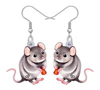 BAMAY Acrilico Cute Mouse Orecchini Moda Gioielli Dichiarazione Ratto Orecchini Dangle per Donna Ragazza Anime Mouse Regali (Grigio)
