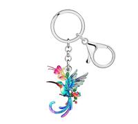 BAMAY Acrilico Floreale Colibrì Portachiavi Uccello Portachiavi Colibrì Regali per gli Amanti degli Uccelli Donne Ragazze Borsa Accessori Charms (Multicolore)