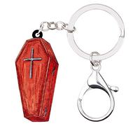 BAMAY Acrilico Hallween Bara Portachiavi Auto Accessori Portafoglio Borsa Charms Regali Horror per Donne Ragazze (Rosso)