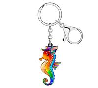 BAMAY Acrilico Ippocampo Cavalluccio Marino Portachiavi Oceano per Donne Ragazze Borsa Portafoglio Charms Regali (Multicolore)