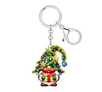 BAMAY Acrilico Natale Nani Portachiavi Vacanza Accessori Gnomes Regali per Signore Ragazze Zaino Borsa Auto Portachiavi Charms, verde, M