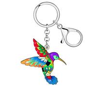 BAMAY Acrilico Volante Colibrì Portachiavi Uccello Carino Gioielli Regali per Donna Ragazza Portafoglio Auto Portachiavi Estate Charms (Multicolore)