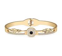 BAMAY Bracciali in Resina del Malocchio Occhio di Allah Bracciale in Acciaio Inossidabile Placcato oro 18K per Donna Ragazze Bracciale Bangle Charms (Oro Placcato 061)