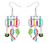 BAMAY Divertimento Acrilico Scienza Laboratorio Chimica Biologia Insegnante Orecchini Microscopio DNA Gioielli Laurea Ritorno a Scuola Regali di Apprezzamento insegnante per le Donne (Multicolore)