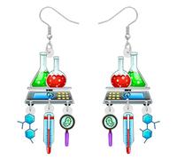 BAMAY Divertimento Acrilico Scienza Laboratorio Chimica Biologia Insegnante Orecchini Microscopio DNA Gioielli Laurea Ritorno a Scuola Regali di Apprezzamento insegnante per le Donne (Colorato)