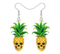 BAMAY Orecchini da donna a forma di teschio spettrale, in acrilico, piatti, ciliegia, ananas, mela, Halloween, regali horror con teschio, idea regalo per donne, gioielli e accessori per costumi