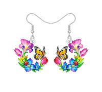BAMAY Orecchini pendenti a forma di farfalla monarca in acrilico, gioielli blu Morpho, orecchini a farfalla per donne e ragazze, idea regalo, Medio, Acrilico, Nessuna pietra preziosa