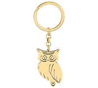 BAMAY Portachiavi Uccelli Gufo Acciaio Inox Colibrì Piccione Portachiavi Auto Gioielli per Donne Ragazze Regali (Gufo Placcato Oro)