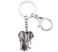 BAMAY Smalto Lega Portachiavi Elefante Africano Portachiavi Animali Giungla Auto Charms Regali per Donne Ragazze (Nero)