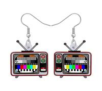 BAMAY Vintage Cassette Tape Orecchini Dangle Cuore Gioielli 80S 90S Nostalgia Regali per Donna Ragazza Orecchini Dichiarazione (Televisione Orecchini)