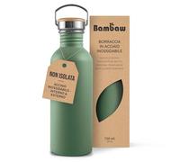Bambaw Borraccia 750 ml Acciaio, Non Isolata Borraccia Verde, Borraccia Palestra, Borraccia Acqua, Borraccia Ufficio, Borraccia Leggera, Bottiglia Ecologica - Verde Salvia