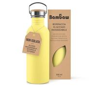 Bambaw Borraccia Acciaio Inox 500 ml, Non Isolata Borraccia Gialla Per Acqua, Leggera, Borraccia Sportiva 500 ml - Giallo Girasole