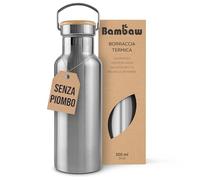 Bambaw Borraccia in acciaio inox, 500 ml, bottiglia termica, bottiglia termica, bottiglia ecologica, bottiglia riutilizzabile, bottiglia in acciaio inossidabile senza plastica, mantiene calda e fredda
