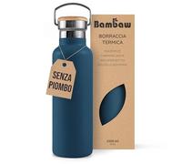 Bambaw Borraccia isolata da 907 ml, in acciaio inox, riutilizzabile, senza BPA, bottiglia grande per acqua fredda e calda, 907 ml, colore: blu