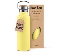 Bambaw Borraccia Termica 1 Litro - Acciaio, Gialla Girasole - Per Palestra, Sport, Acqua - Bottiglia in Metallo