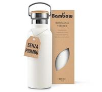 Bambaw Borraccia termica da 470 ml, bianca, senza BPA, in acciaio inox, da viaggio, con manico, in acciaio inox, colore bianco polare