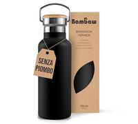 Bambaw Borraccia termica in acciaio inox da 680,4 g, colore nero corvino, a prova di perdite, lavabile in lavastoviglie, a doppia parete, fredda per 24 ore