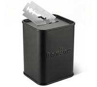 Bambaw Contenitore Lamette da Barba Rasoio di Sicurezza, Contenitore per Lamette Usate Ermetico e Compatto, Con Apertura Unidirezionale, Realizzato in Acciaio Stagnato, Sicuro e Resistente (Nero)