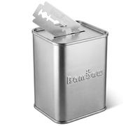 Bambaw Contenitore per Lamette Rasoio di Sicurezza, Raccoglitore Lamette Usate Ermetico e Compatto, Con Apertura Unidirezionale, In Acciaio Stagnato, Sicuro e Facile da Usare (Argento)