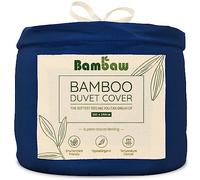 Bambaw Copripiumino 240x260 bambù, Lenzuola refrigeranti matrimoniali grandi, Lenzuola bambu matrimoniale grandi ed eleganti, Copripiumino matrimoniale estivo e invernale (Blu Marino)