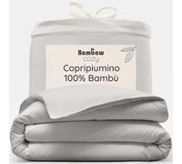 Bambaw Copripiumino 260x240 bambù, Lenzuola bambù matrimoniali grandi, Lenzuola autunnali e invernali, Lenzuolo antiacaro e anallergico, Copripiumino super king size (Grigio)