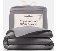 Bambaw Copripiumino king size 240x260 bambù, Lenzuola bambù matrimoniali grandi, Lenzuola antiacaro anallergiche, Copripiumini matrimoniali grandi (Grigio Scuro)