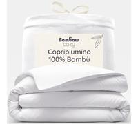 Bambaw Copripiumino king size 260x240 bambu, Lenzuolo rinfrescante matrimoniale grande, Biancheria da letto morbida ed elegante, Lenzuolo bambu traspirante, Lenzuola antiacaro anallergiche (Bianco)