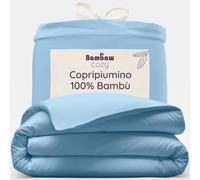 Bambaw Copripiumino letto 135x200 bambù, Lenzuolo per piumone sostenibile, 100% Bambu lenzuola eleganti e morbide, Copripiumini da letto antiacaro e anallergici, 135x200 cm (Azzurro)