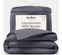 Bambaw Copripiumino super king 260x240 bambù, Lenzuola rinfrescanti matrimoniali grandi, Copripiumino invernale ed estivo, Lenzuola antiacaro anallergiche, Copripiumini matrimoniali grandi (Antracite)