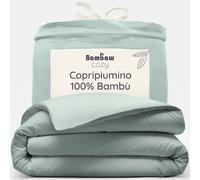 Bambaw Copripiumino super king 260x240 bambù, Lenzuolo rinfrescante matrimoniale grande, Lenzuola antiacaro anallergiche, Lenzuolo bambu letto elegante, Copripiumino king size (Verde Acqua)
