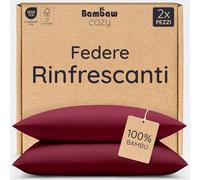 Bambaw Federa cuscino 40x60 cm bambu, Confezione da 2, Federa anti acne e antiacaro, Federe cuscino letto rinfrescanti e traspiranti, Federe in bambu morbide, Certificate Oeko-Tex (Bordeaux)
