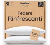 Bambaw Federa cuscino 50x75 cm bambù, Confezione da 2, Federa cuscino refrigerante e antiacaro, Federe traspiranti e anallergiche, Federe in fibra di bambu sostenibili, Certificate Oeko-Tex (Bianco)