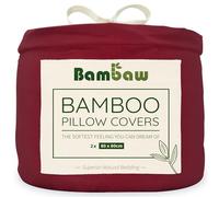 Bambaw Federa cuscino 80x80 cm bambù, Confezione da 2, Federa antiacaro, Federe cuscini rinfrescanti, Biancheria da letto per la cura di viso e capelli, Federe traspiranti in bambu (Bordeaux)