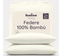 Bambaw Federa per cuscini 60x40 cm bambu, Confezione da 2, Federe traspiranti e antibatteriche, Federe bambu anallergiche e antiacaro, Federa cuscino 40x60 cm, Certificata Oeko-Tex (Beige)