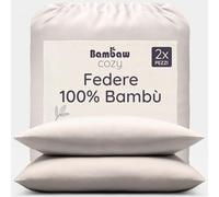 Bambaw Federe cuscini 80x80 cm bambu, Confezione da 2, Federa cuscino fresca estate, Federa refrigerante e antiacaro, Federe cuscini traspiranti e anti sudorazione, Certificate Oeko-Tex (Sabbia)