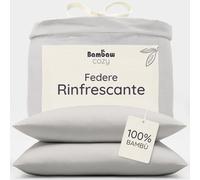 Bambaw Federe cuscino 40x80 bambù, Confezione da 2, Federe traspiranti e antibatteriche, Federa di cuscino in bambù antiacaro e anallergica, Federa rinfrescante 80x40 cm, Certificate Oeko-Tex (Grigio)