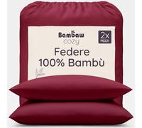 Bambaw Federe cuscino bambu 40 x 80 cm, Confezione da 2, Federa anti acne e antirughe, Federa cuscino rinfrescante per l’estate, Federe antiacaro antiallergiche certificate Oeko-Tex (Bordeaux)